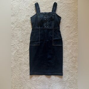INC International Concepts Dark Indigo Denim Dress